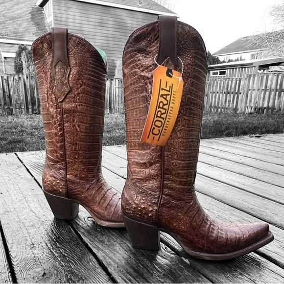 Corral Genuine Caiman Leather Boots C3997 MSRP: $1040 Size:7 NEW with tags & box - Picture 6 of 11